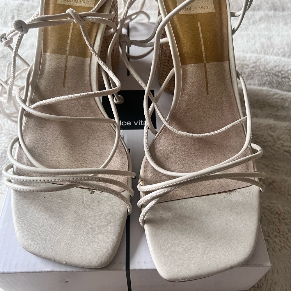 Dolce Vita Women's Cream Strappy Heels